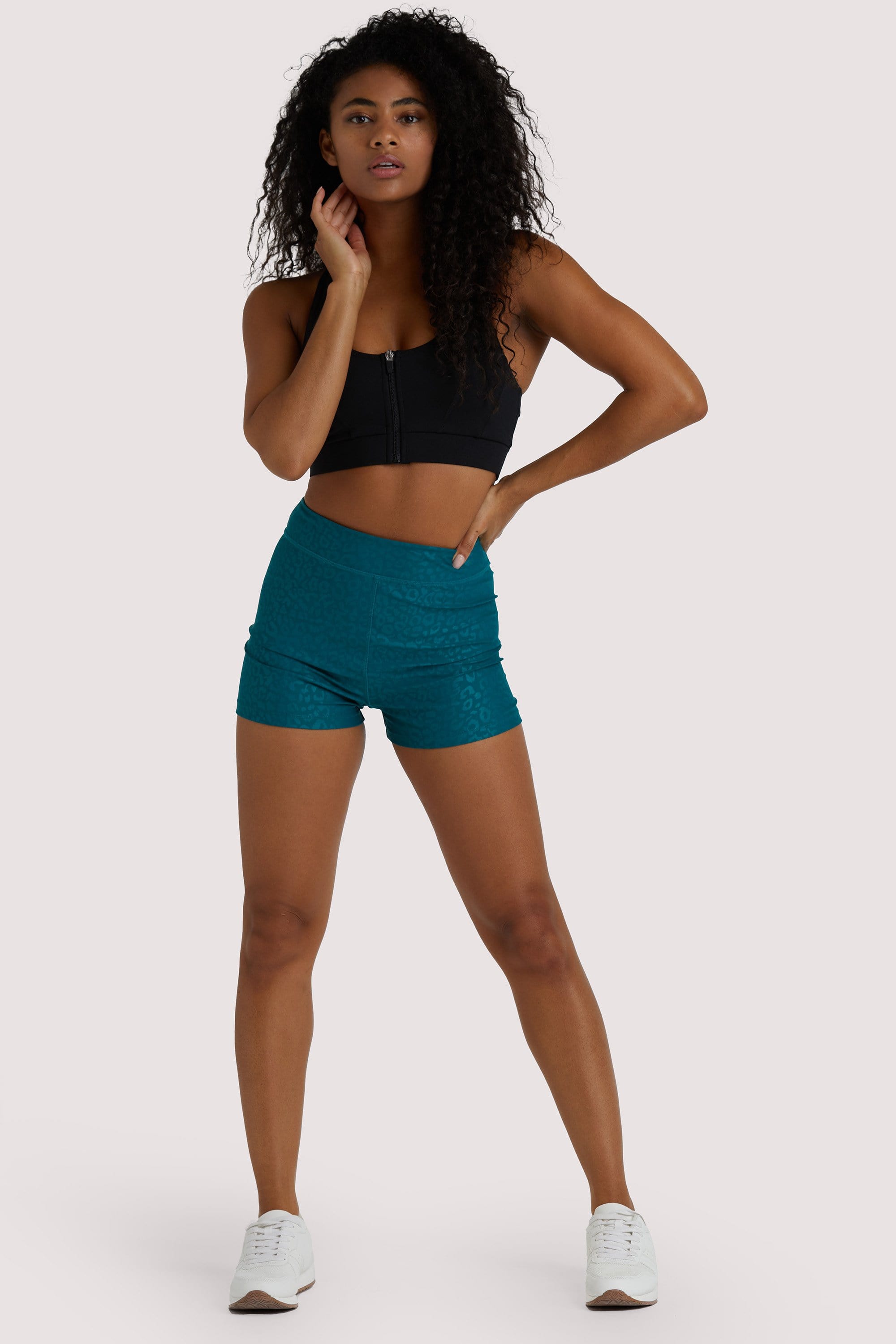 Teal Wet Look Shorts