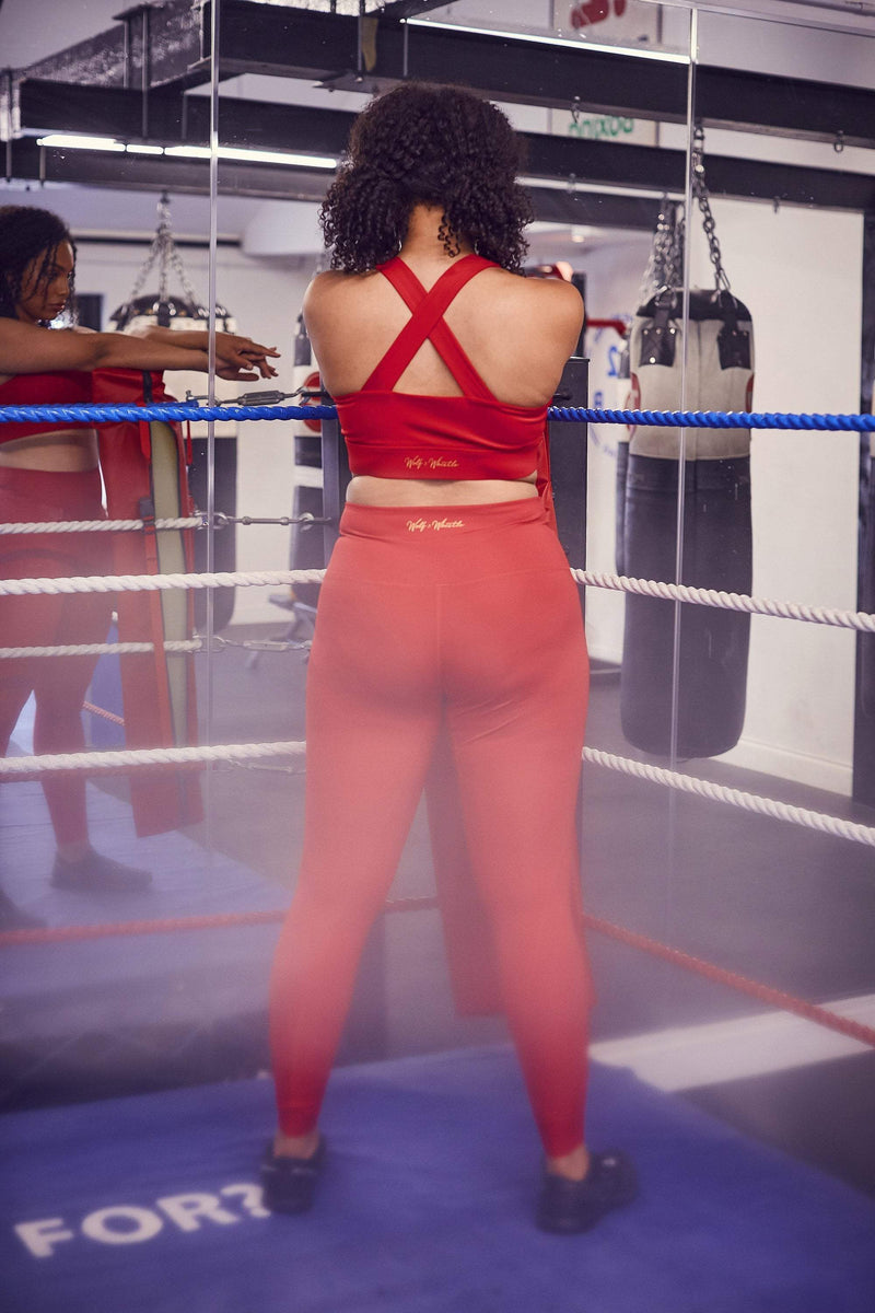 Red eco friendly curve gym leggings